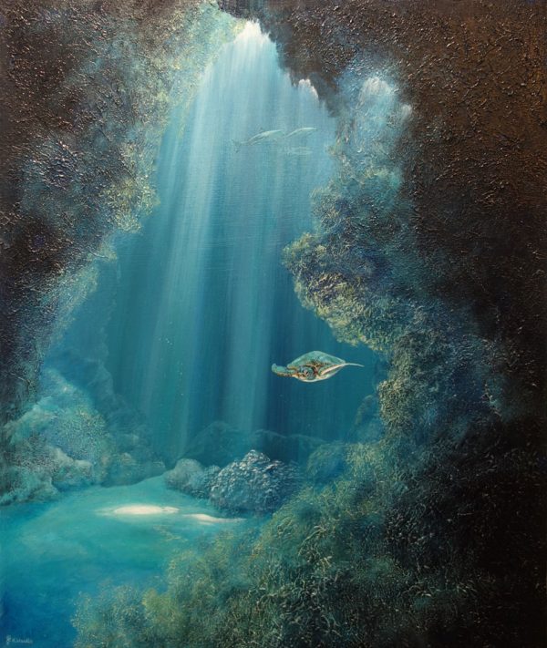Underwater cavern painting.