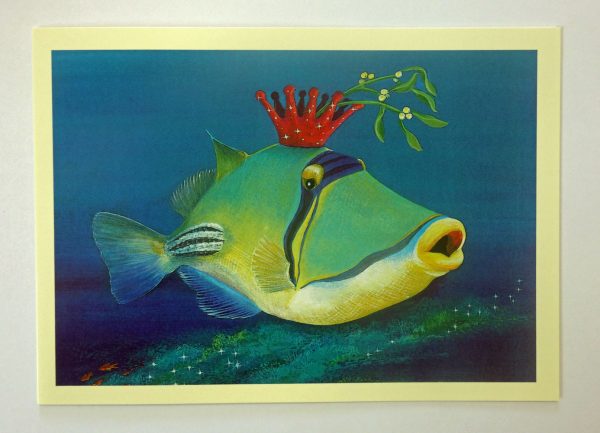 Picasso trigger fish Christmas card