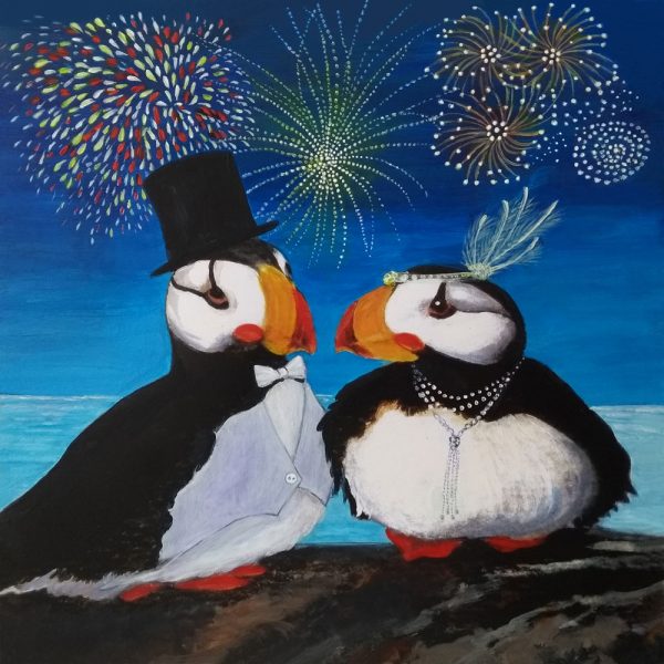 Puffin greetings card by Deep Impressions.