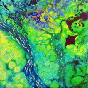 Abstract coral sea canvas print