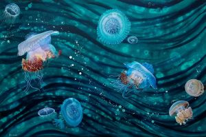 Jellyfish painting by Deep Impressions