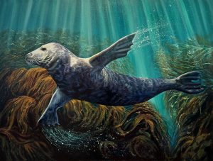 'Flying high' seal painting by Deep Impressions