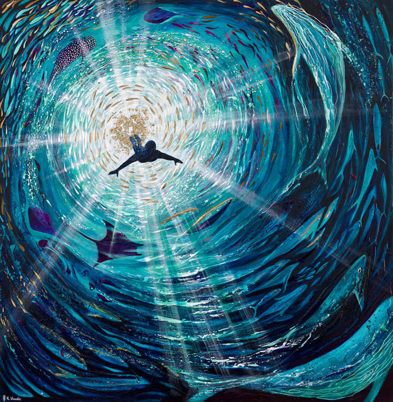 Freediver abstract painting by Deep Impressions