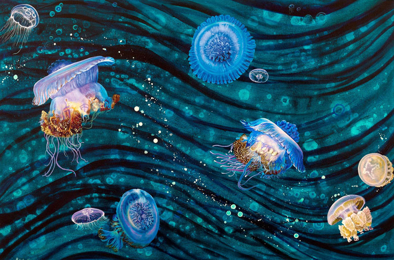 Jellyfish Wave abstract painting by Deep Impressions