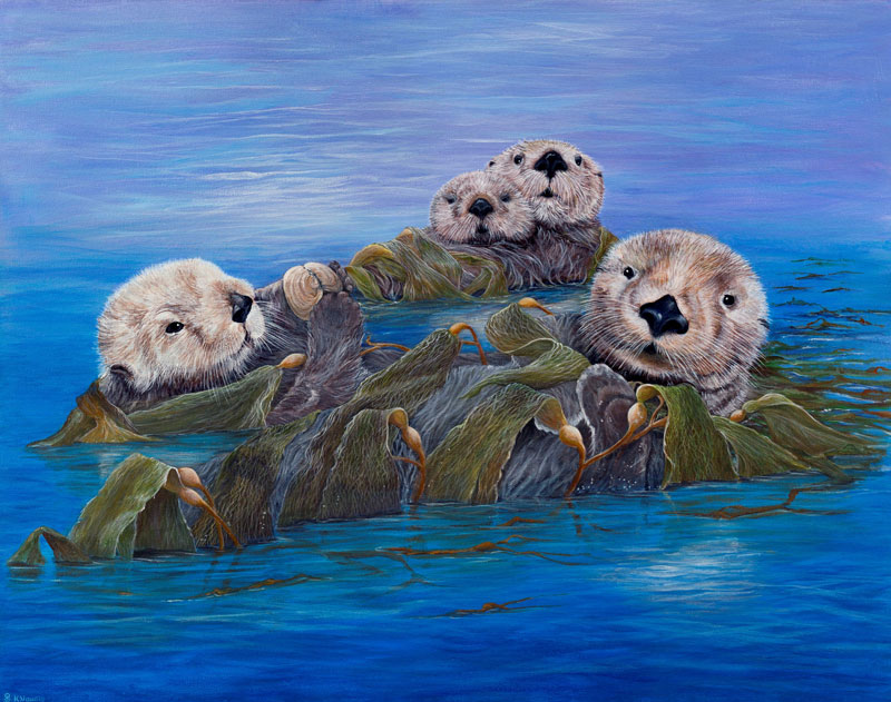 Sea otters by Deep Impressions