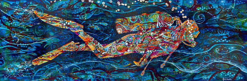 Diver abstract painting by Deep Impressions